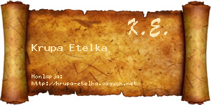 Krupa Etelka névjegykártya